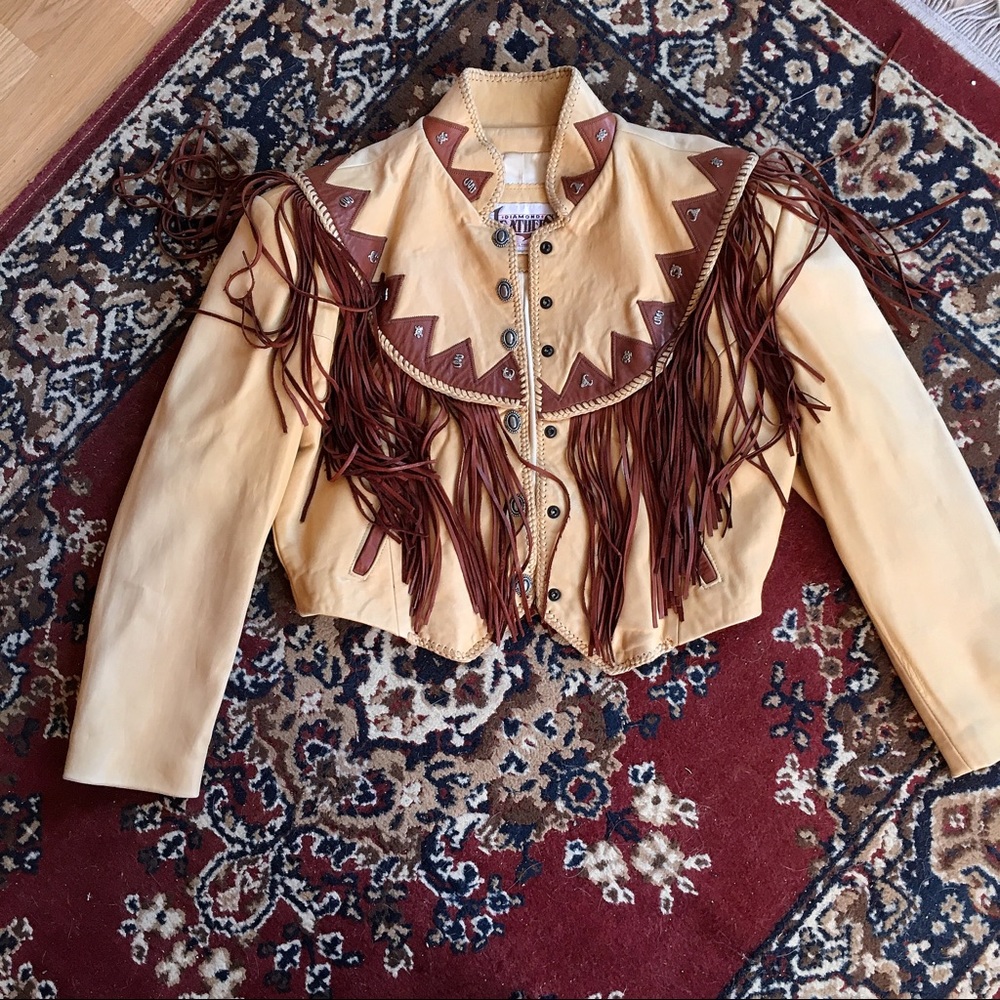 Vintage Diamond Leather Jacket