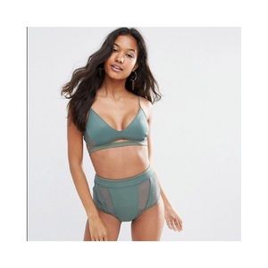 Asos Neoprene Mesh Swimsuit Bikini