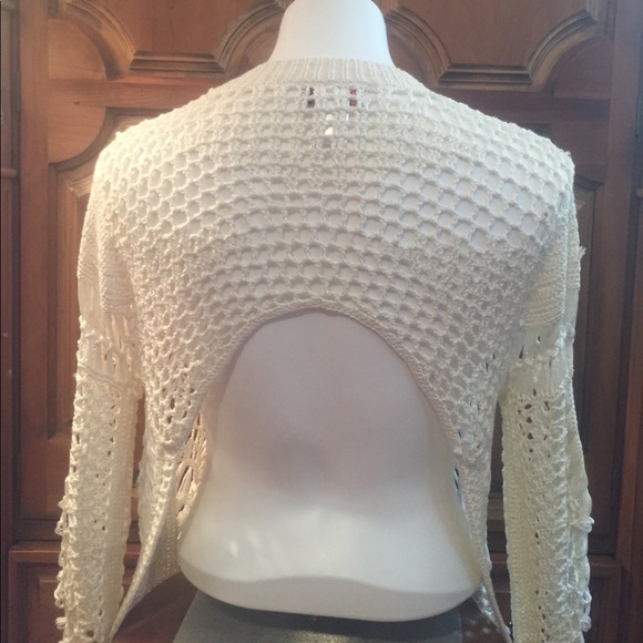 Cream knit open back sweater - Picture 2 of 2
