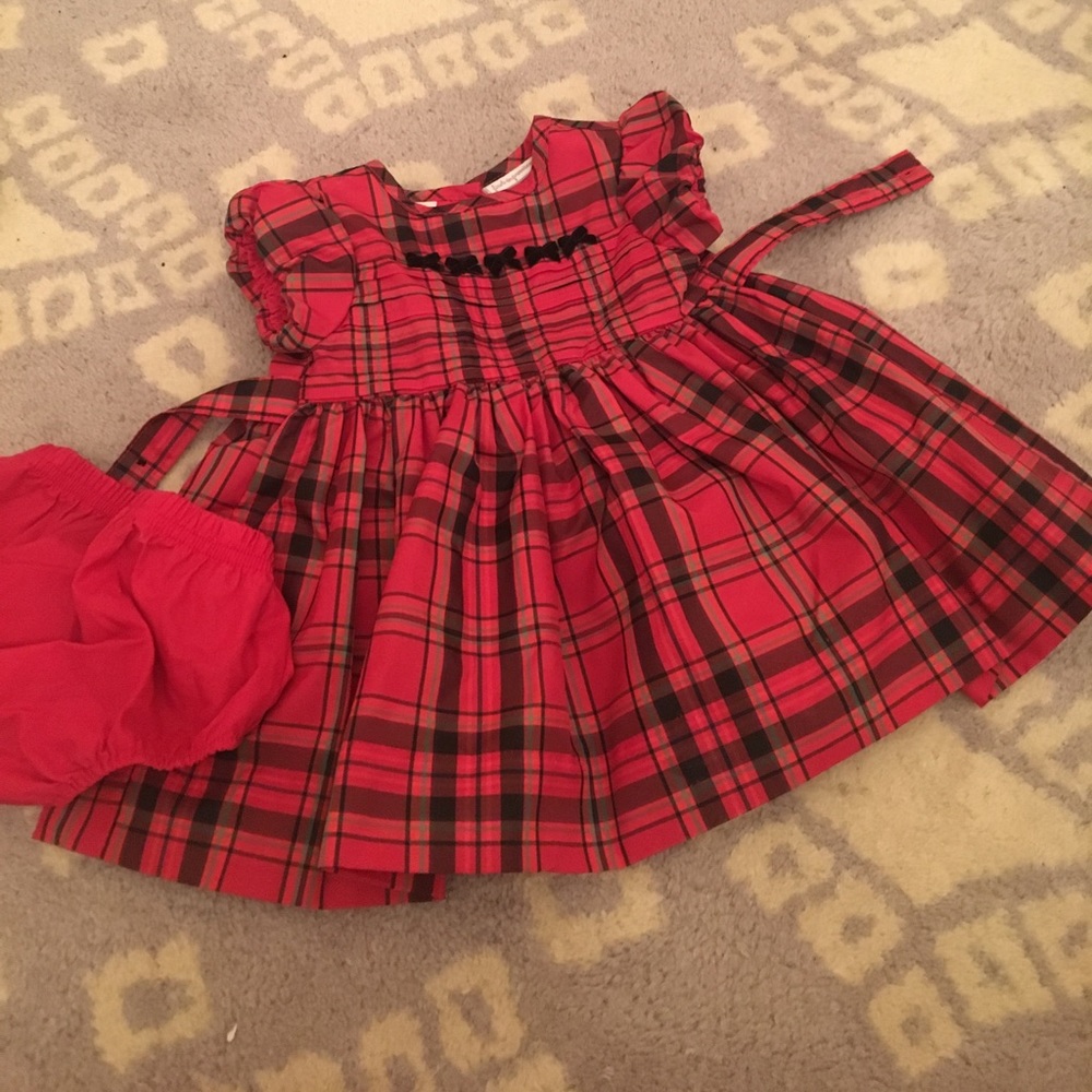 First Impressions Red Plaid Holiday Dress
