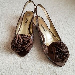J. Renee Brown/Multi Slingback Kitten Heel Pumps