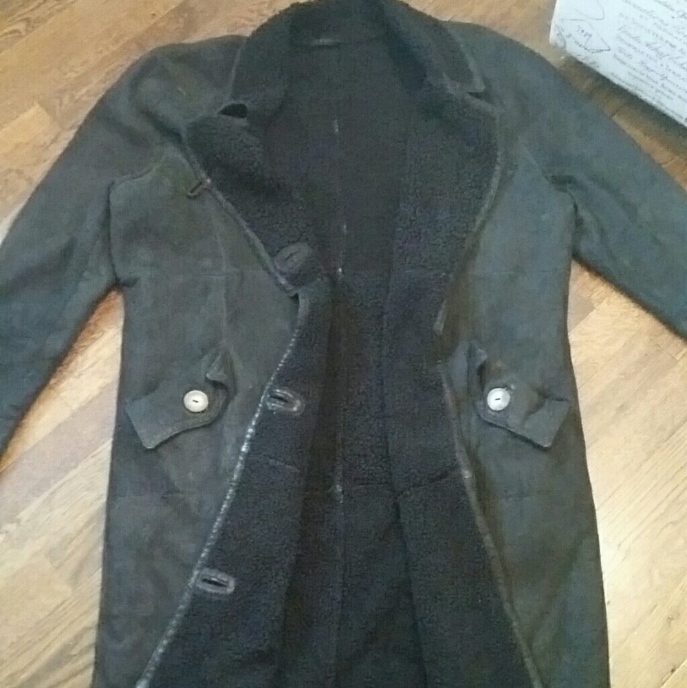 Black Full length Knight Shearling Coat