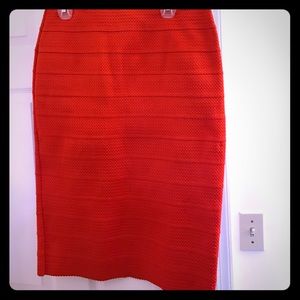 Red pencil skirt