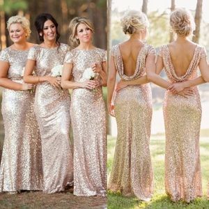 Sorella Vita Gold Sequin Gown Style Number 8718