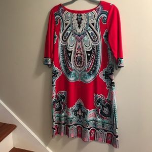 Sandra Darren Red Dress. Great Pattern!