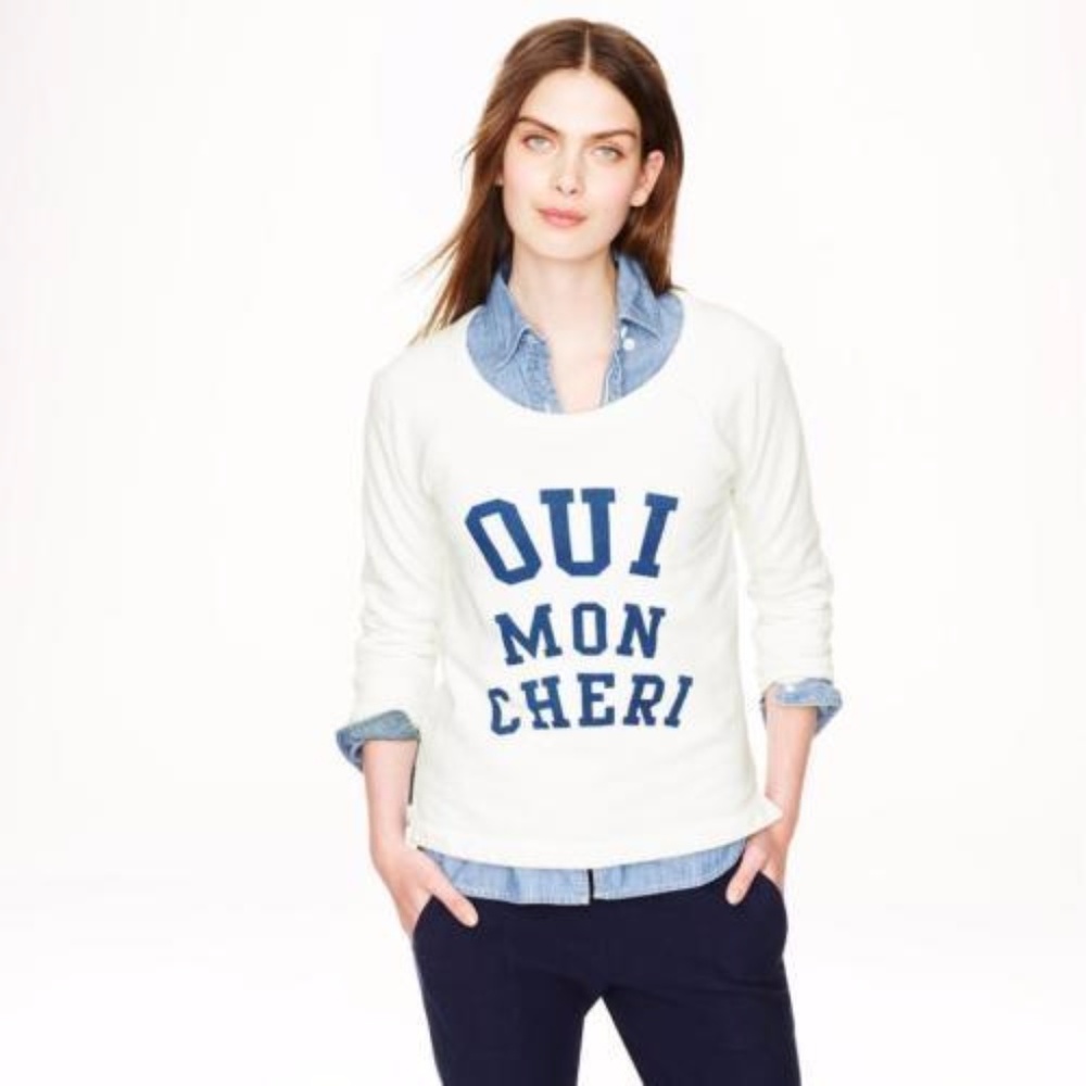 J.CREW Oui Mon Cheri Cotton Sweater Size S NWT