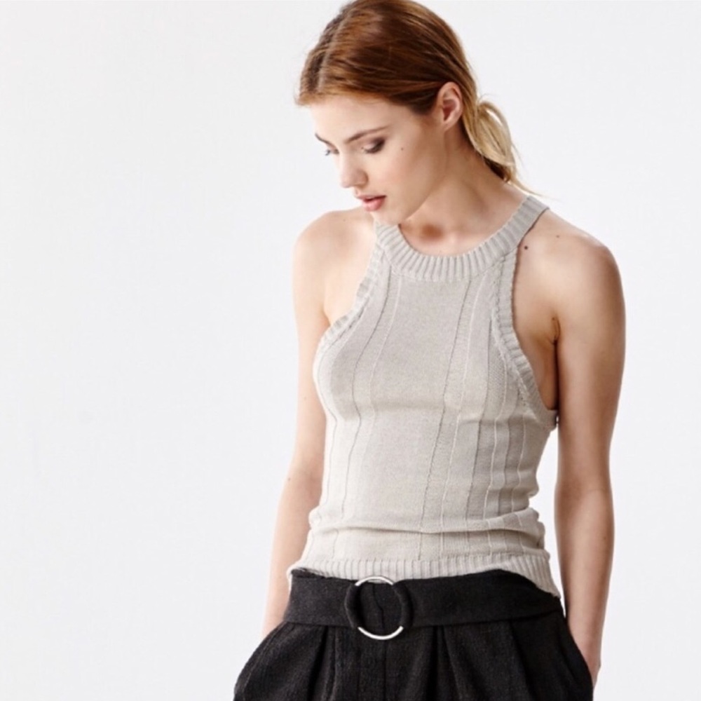 Tea n Cup Light Grey Knit Top
