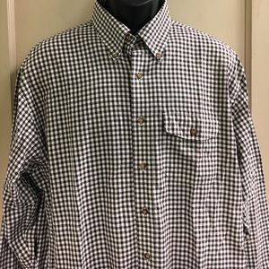 Brooks Brothers Brown Check Button Down Sz L