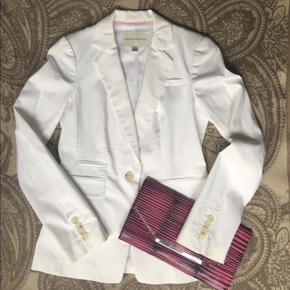 Banana Republic White stretch blazer, size 0.