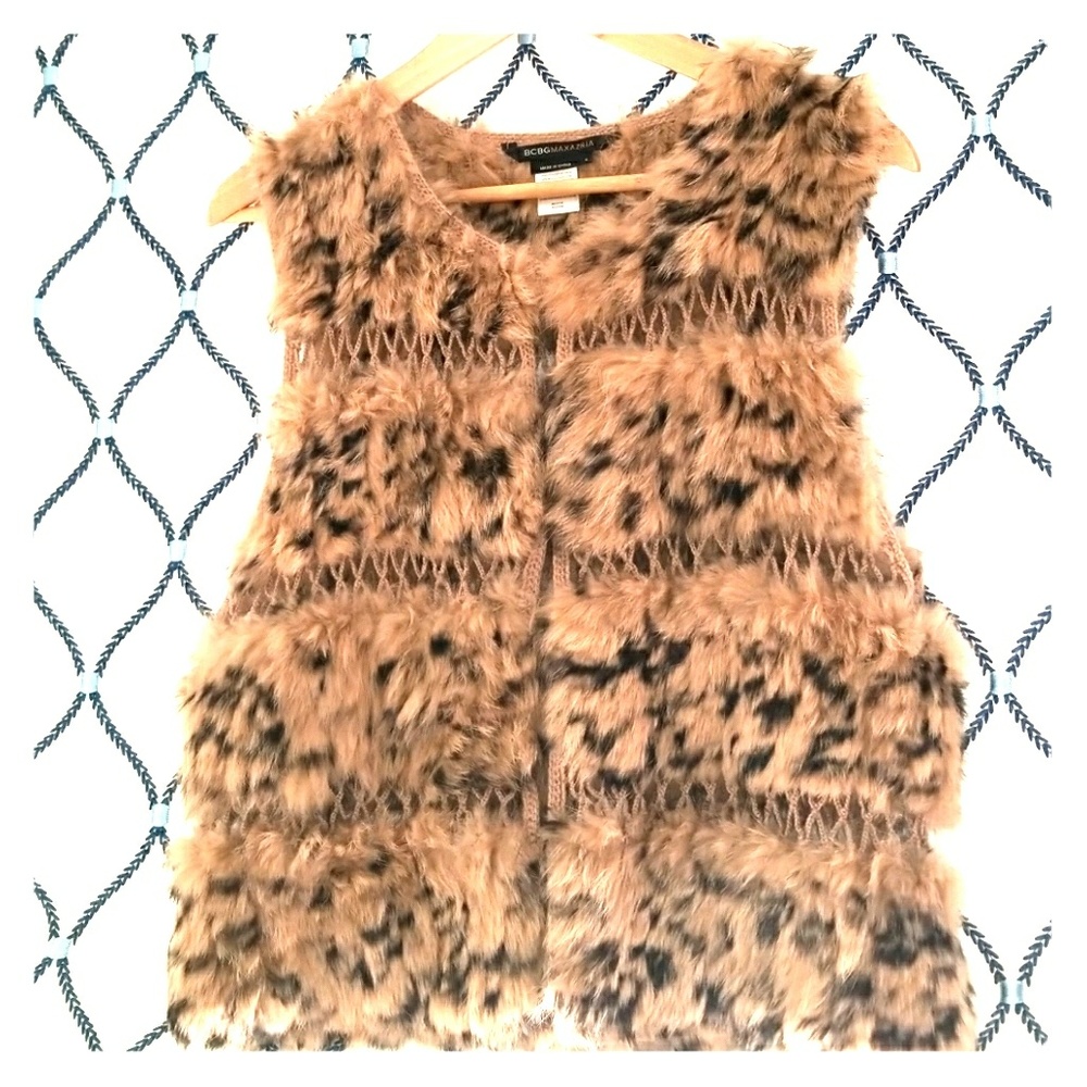 BCBG fur vest