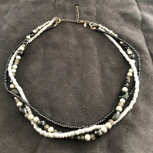 Premier Designs Black and gray beaded necklace
