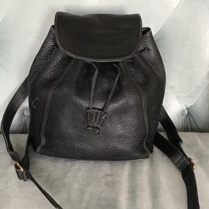 Coach black leather backpack