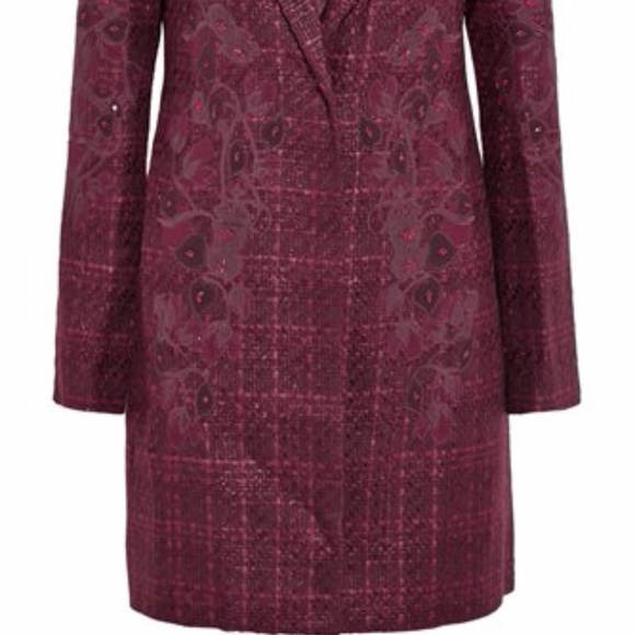 TORY-BURCH-PATSY-COAT-DARK-PLUM-NWT-Size-0 - Picture 5 of 6