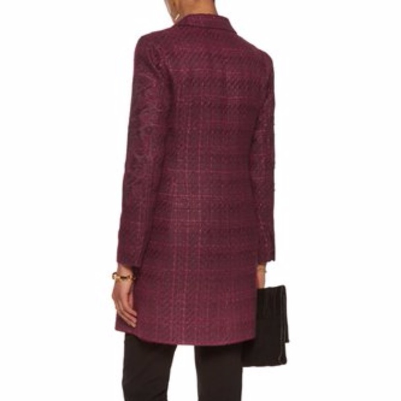 TORY-BURCH-PATSY-COAT-DARK-PLUM-NWT-Size-0 - Picture 3 of 6
