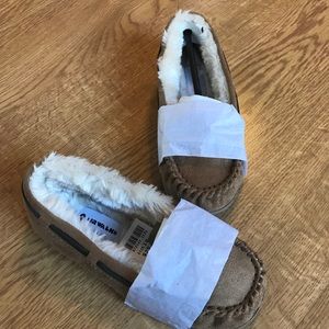 Little Girl Brown Moccasins