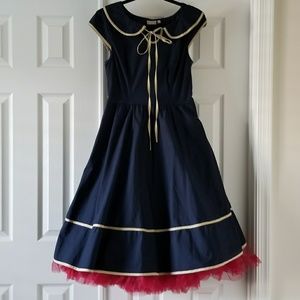 NWOT Navy Retro Pinup Look Dress
