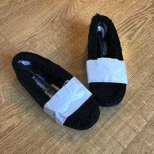 Little Girl Black Moccasins