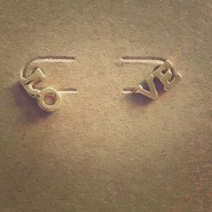 Gold LOVE stud earrings