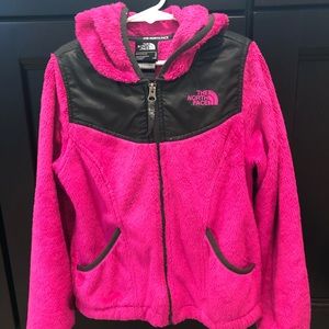 Girls North Face fleece jacket - hot pink (size S)