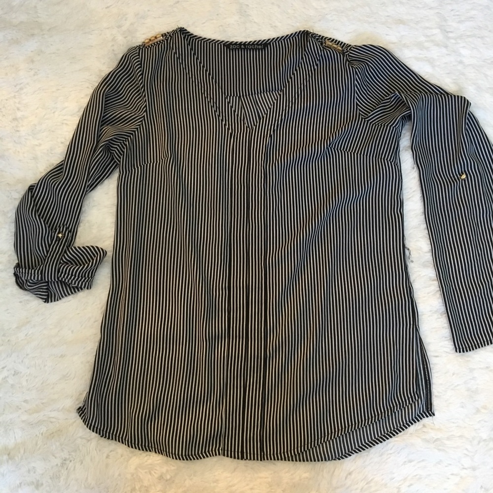 Black and white striped top