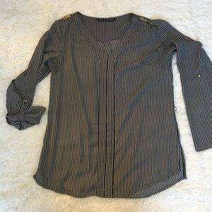 Black and white striped top