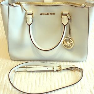 Michael Kors white oversized purse