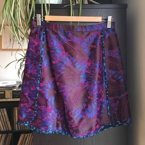 J.Crew Mini Skirt in midnight floral jacquard