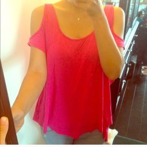 Lf hot pink flowy millau top