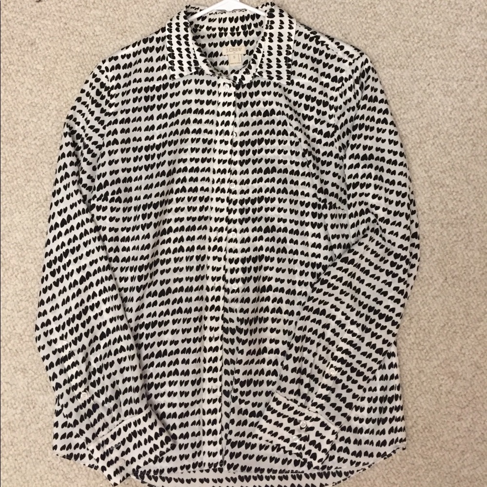 J Crew heart print button down
