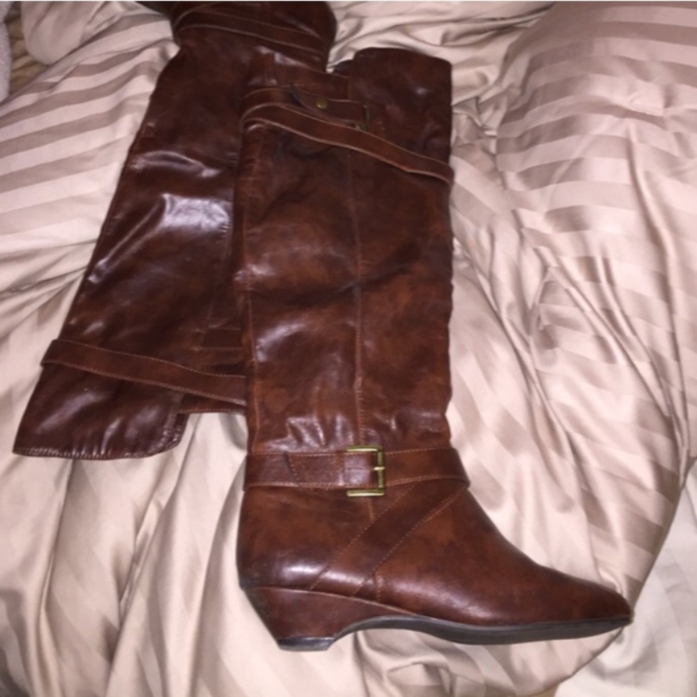 Madden girl cognac boots