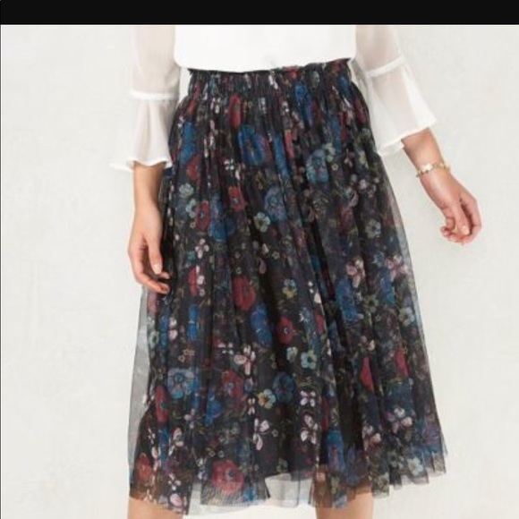 Lauren Conrad Floral Tulle Skirt XS - Picture 1 of 4