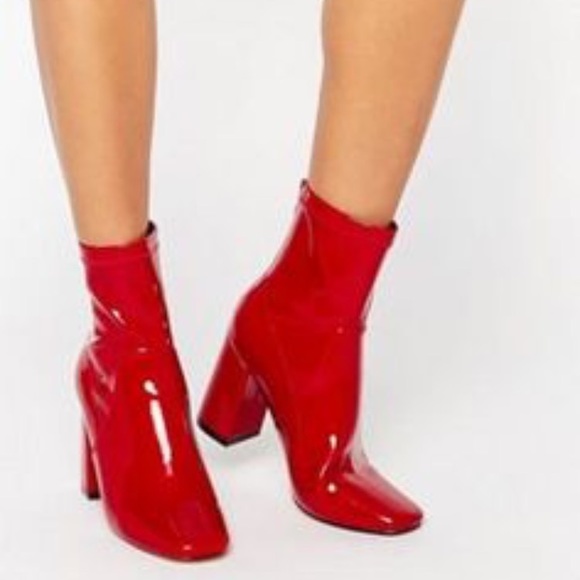 Cream texture gold chunky heel boot - Picture 3 of 7