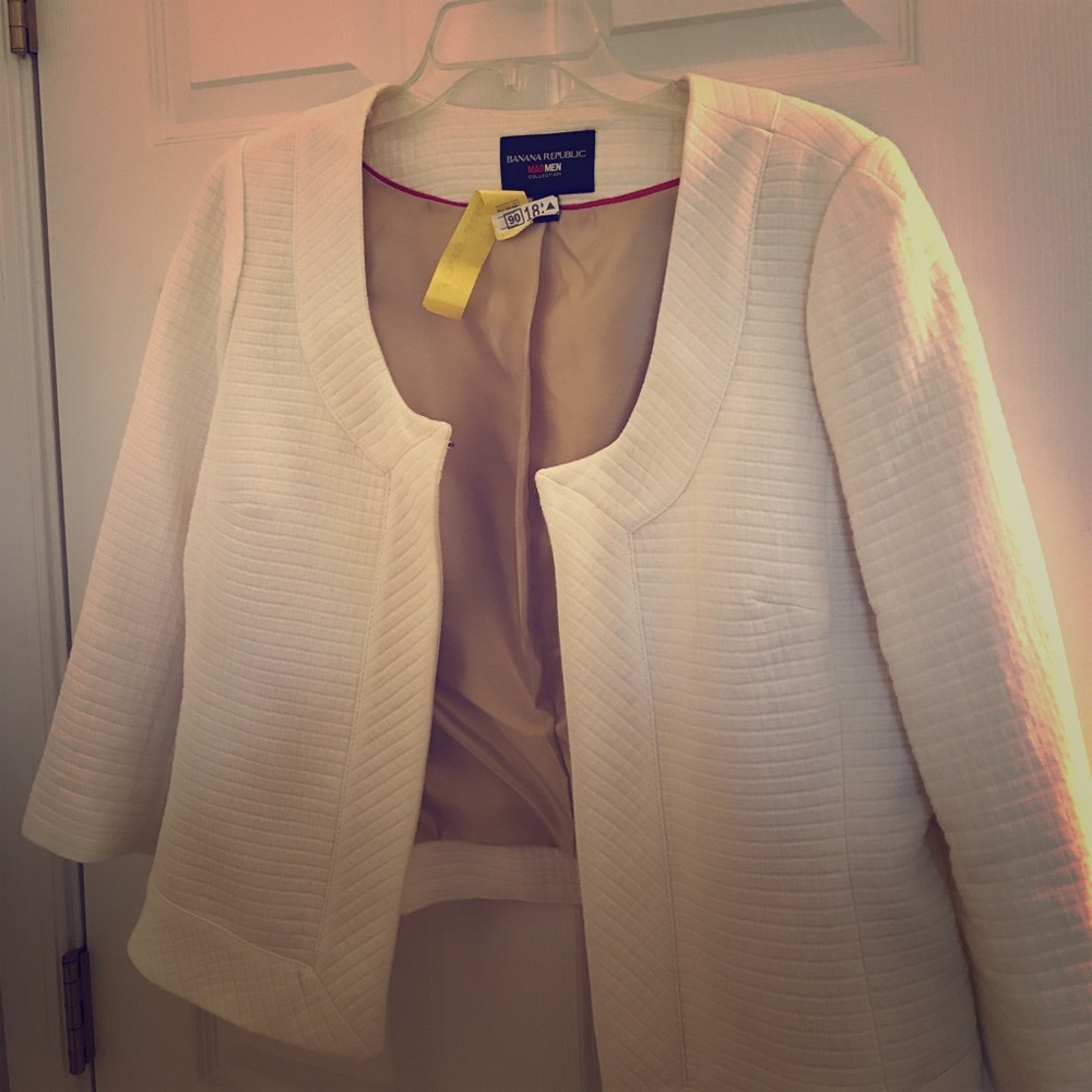 Mad men cropped white blazer