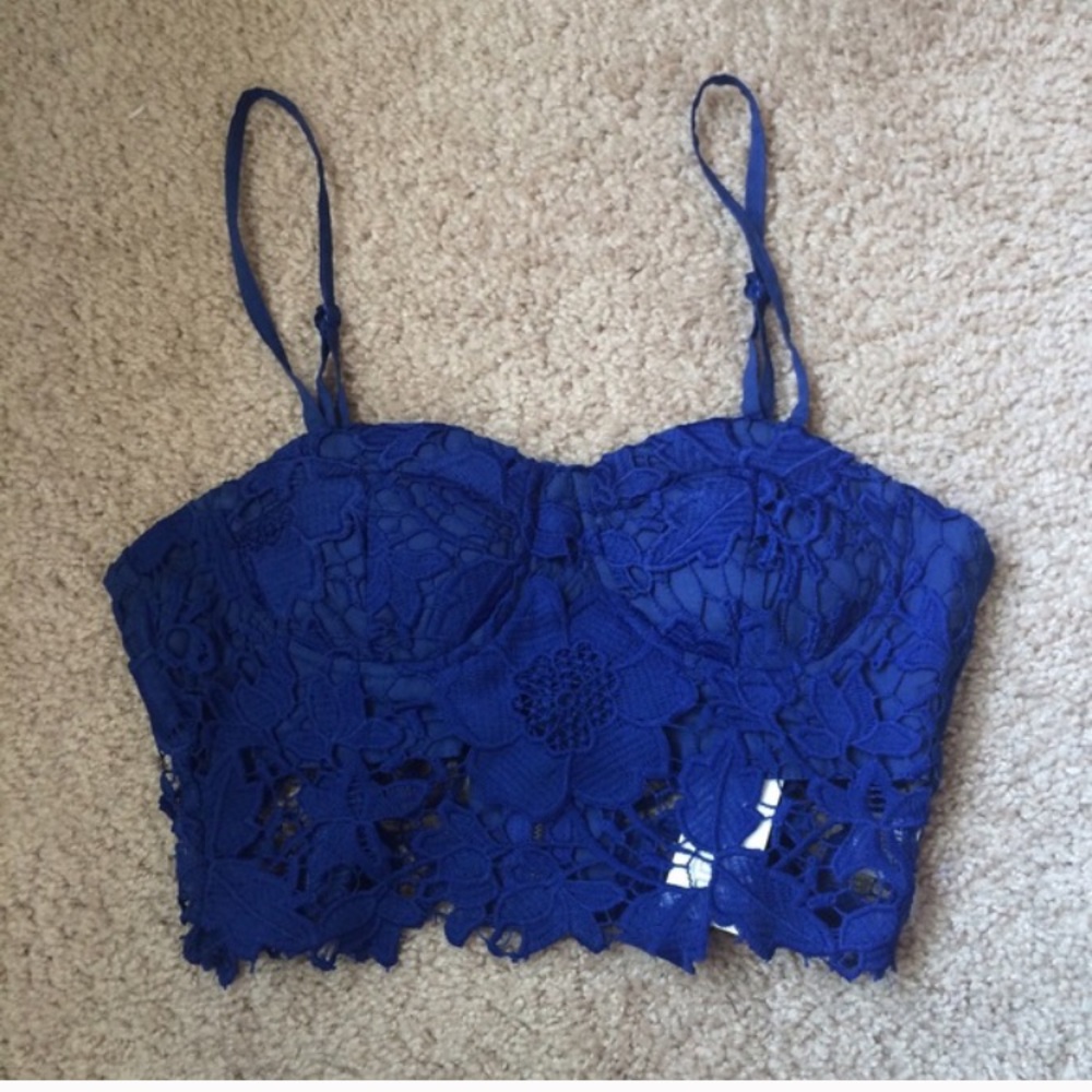 Lf millau royal blue crop top