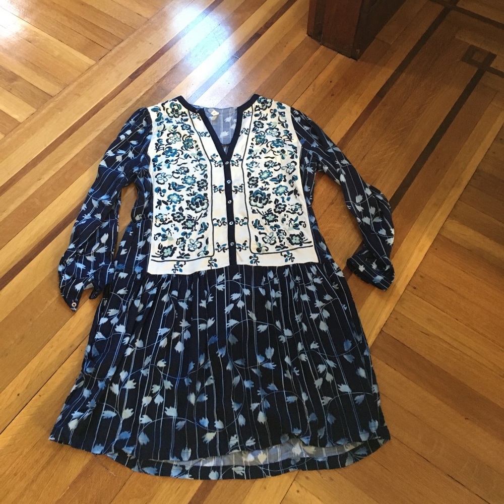 Blue floral Anthropology dress