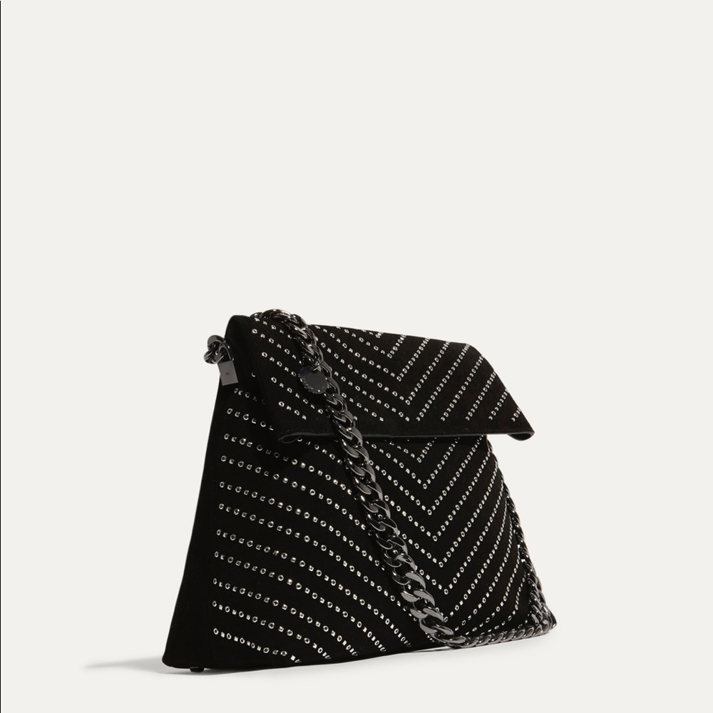 Karen Millen Suede Leather Studded Regent bag