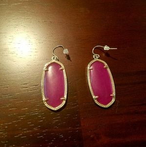 Kendra Scott Elle earrings purple jade and gold