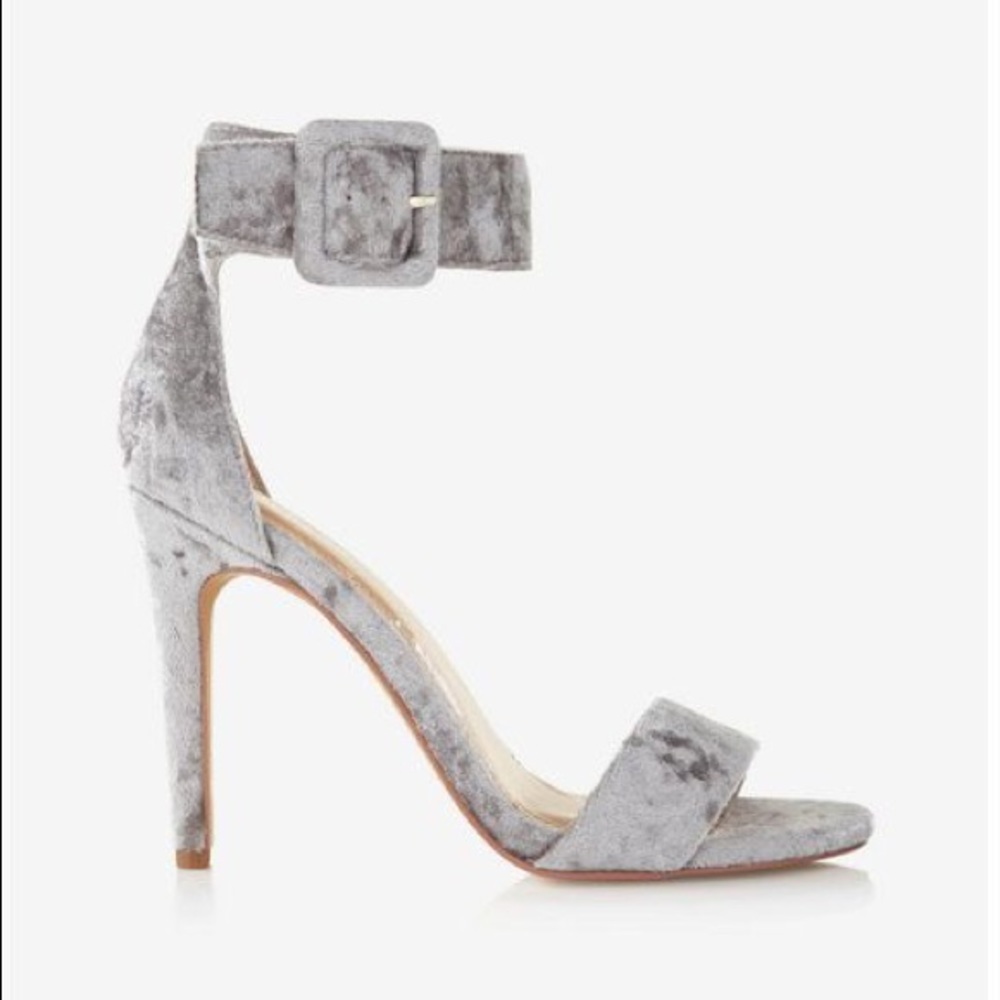 Express grey velvet heels new size7