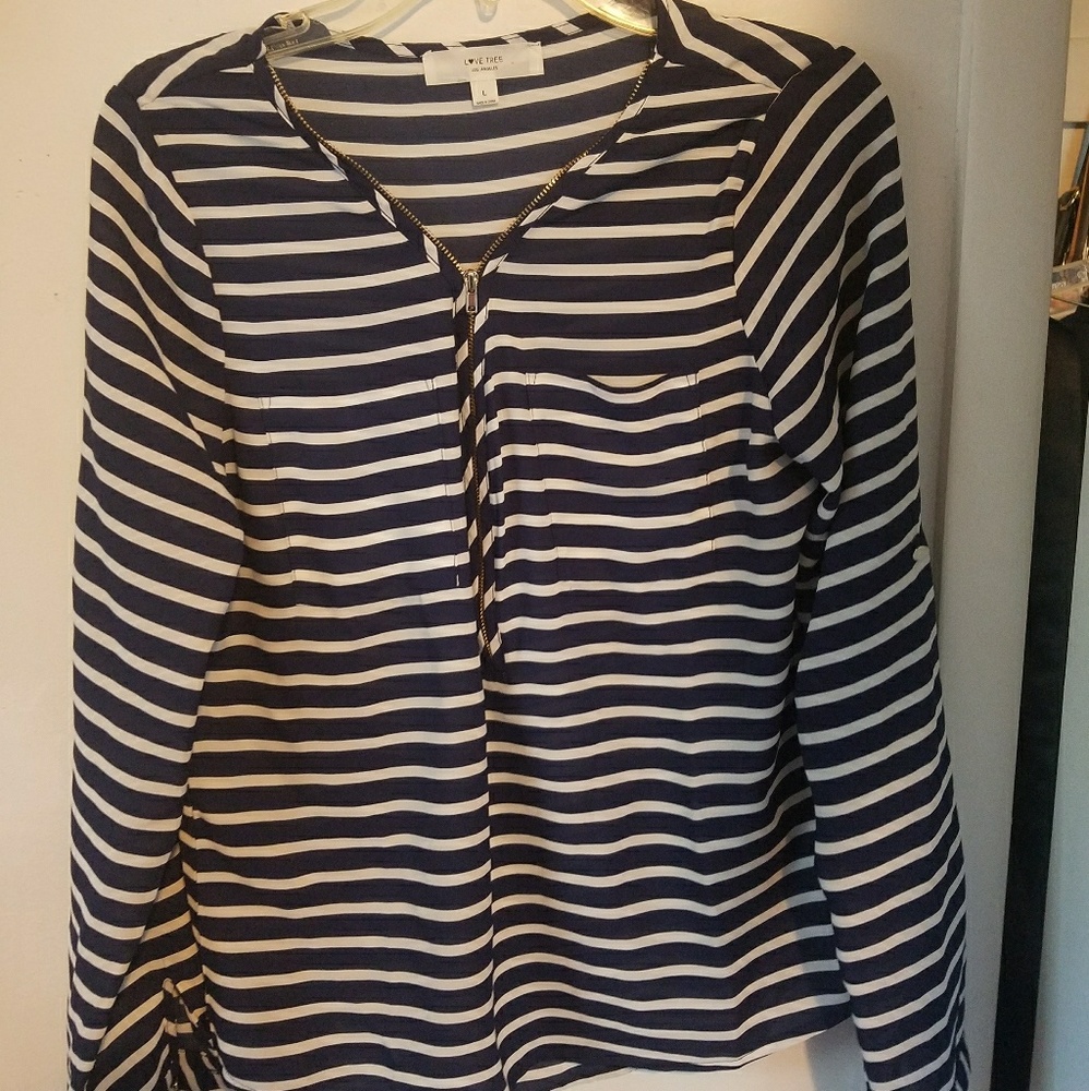 Navy Blue stripes blouse