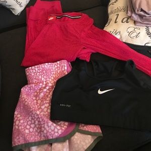 Nike bundle. Long sleeve, shorts, sports bra