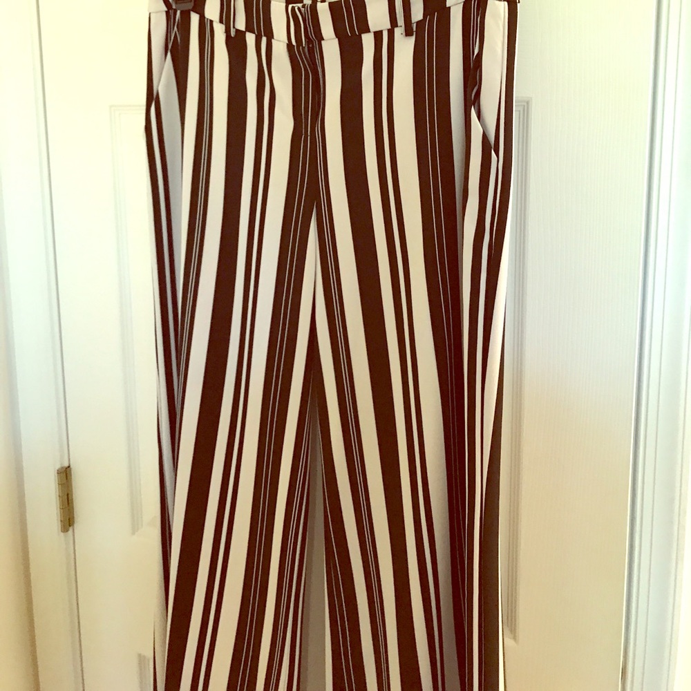 Black and white striped pants