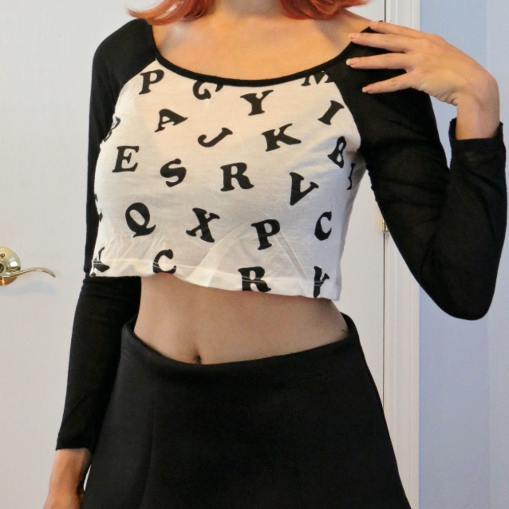 Alphabet scrambled crop top
