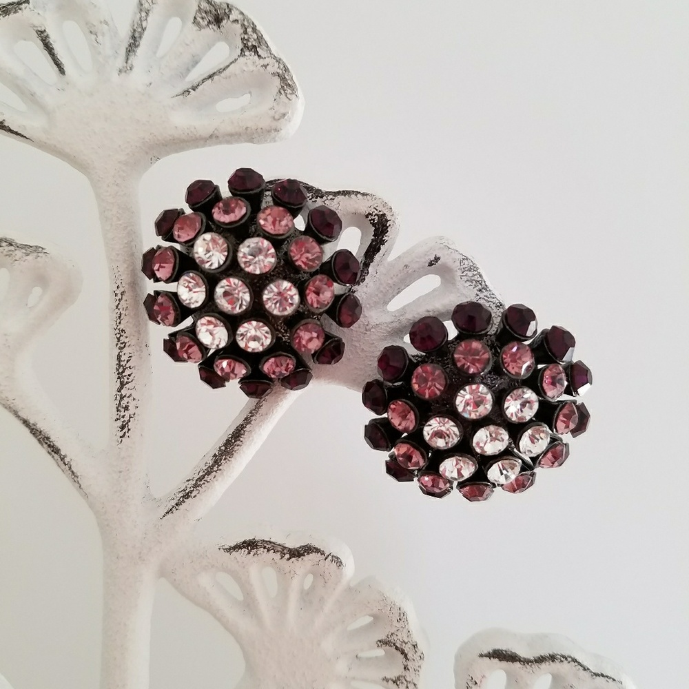 BOGO Purple Ombre Rhinestone Earrings