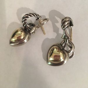 David Yurman cable heart earrings
