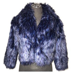 Blue furry jacket