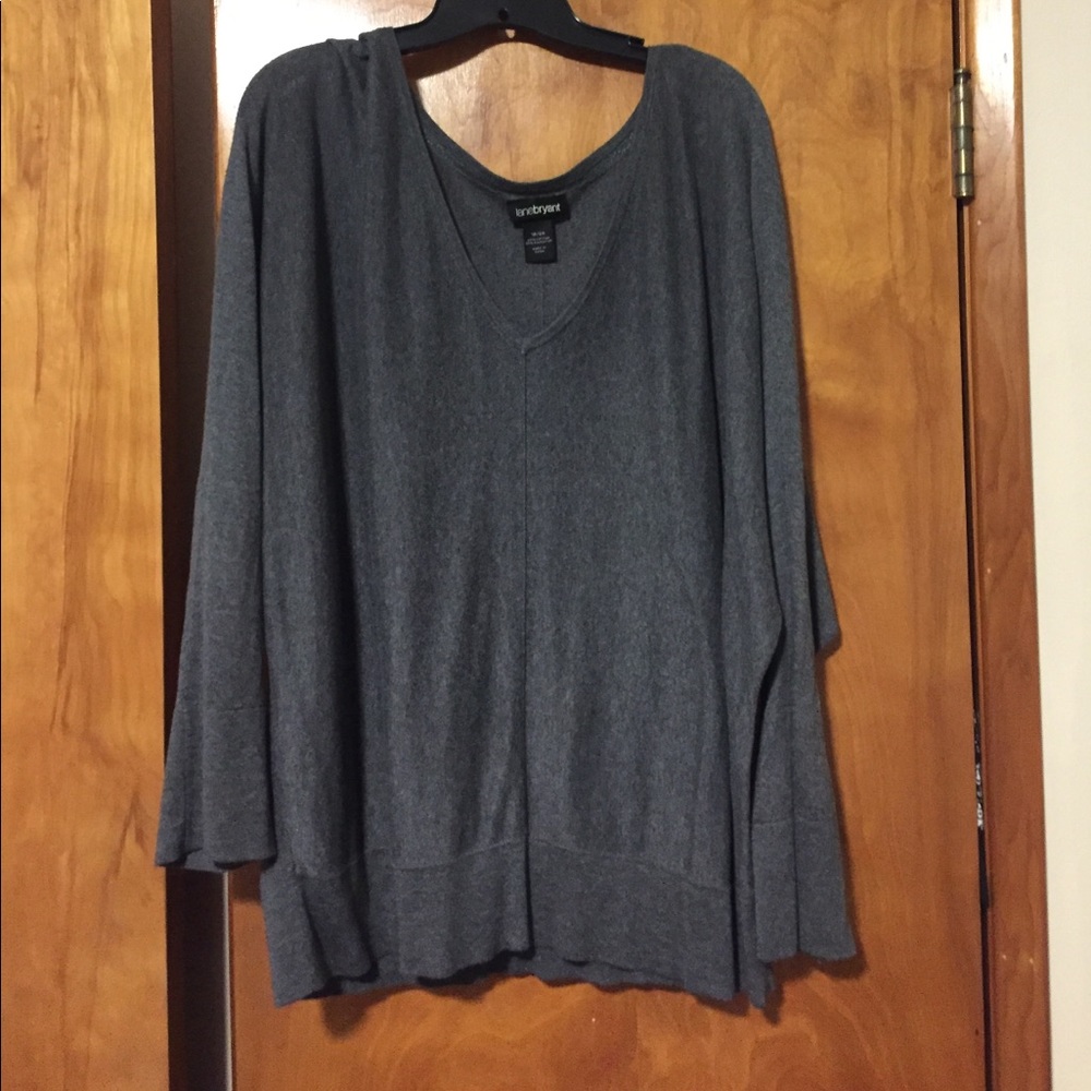 Sweater, charcoal gray.