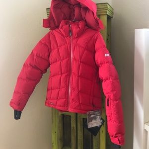 NWT Helly Hensen heavy down red ski jacket size s