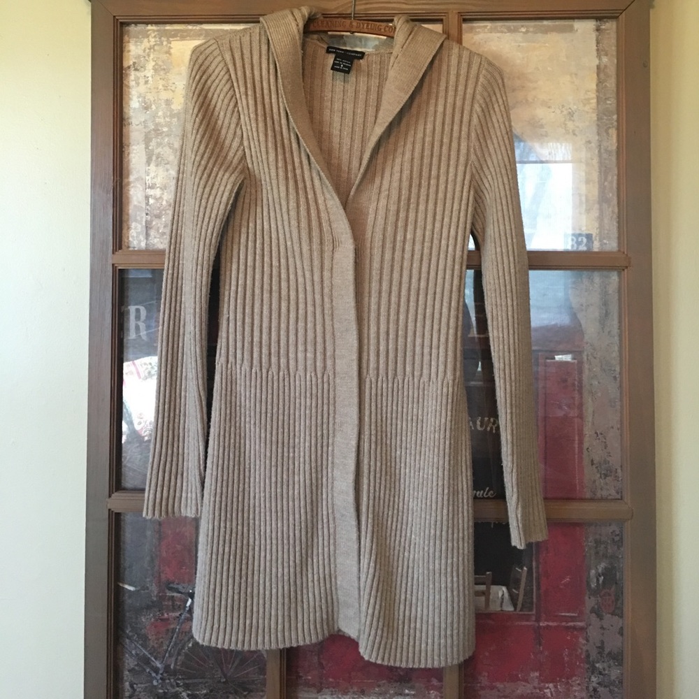 Hooded 30" Long Cardigan