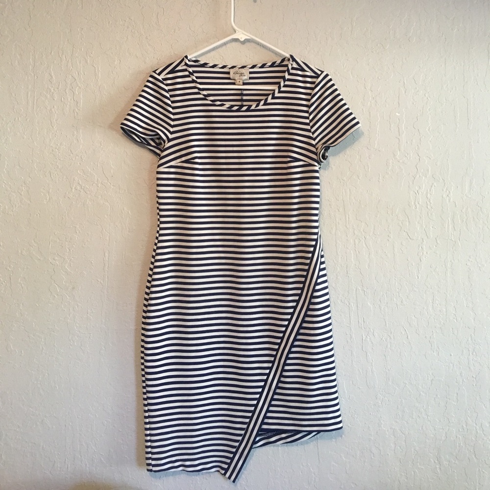 NWOT navy & white striped dress