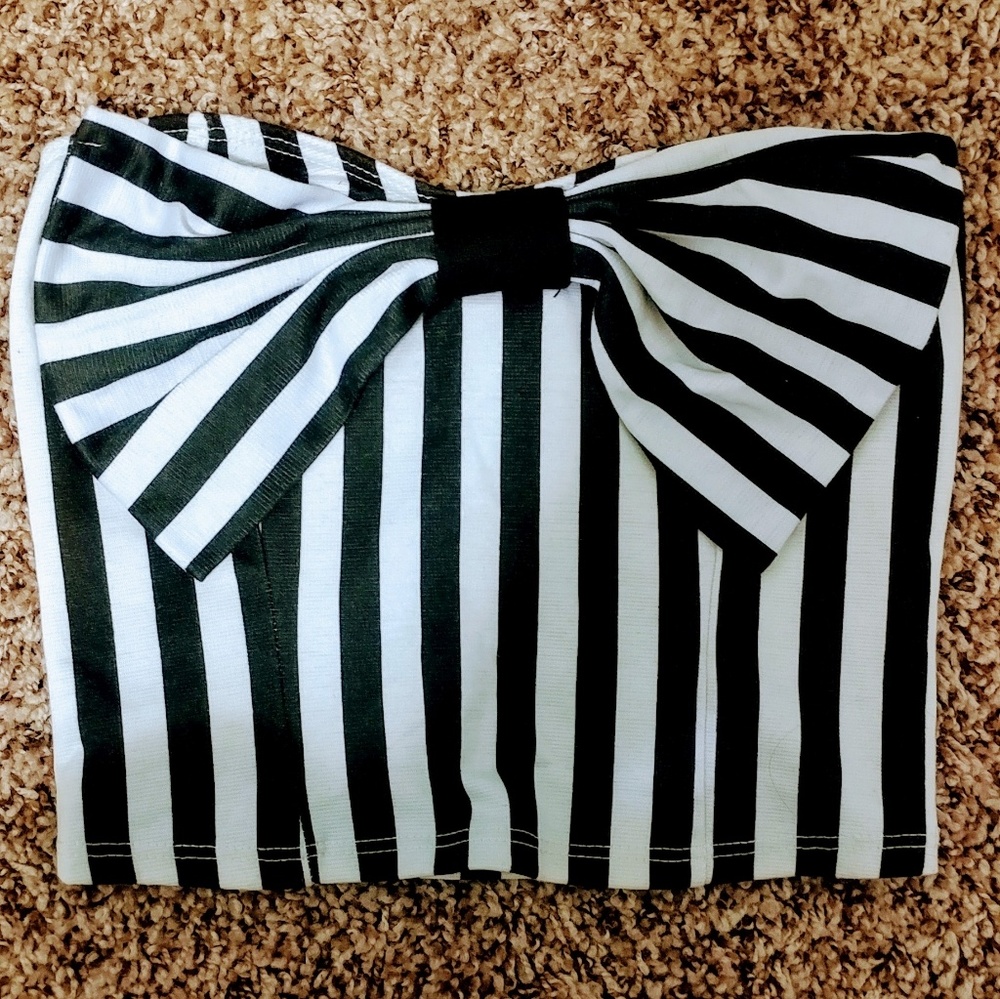 Striped Crop Top with Bow